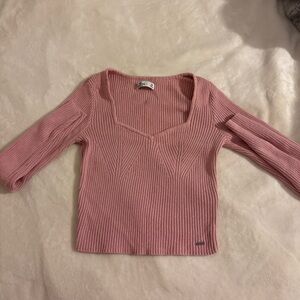 Hollister Light Pink Ribbed Sweater